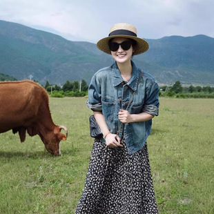 Early Autumn 2024 New High-end European Style Chanel Short Blue Denim Coat Women's Spring and Autumn Fashion