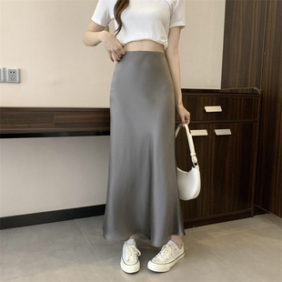 [ACC CRY] Japanese Triacetic acid Satin High Waist Slim Skirt Bag Fishtail Hip a-shaped High-grade Silk