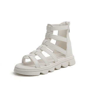 Girls' high-top Roman shoes 2023 Summer Korean Princess woven breathable sandals fashion student performance shoes tide
