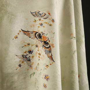 New Chinese-style Digital Printing Tianma Paper Kite Brocade Cotton Fabric National Style Cheongsam dress Clothing Fabric