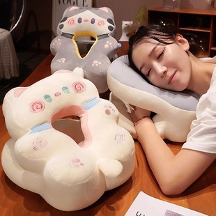 School season student cartoon cat lunch break lying down pillow sleeping pillow office nap pillow children nap artifact
