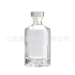 Thickened transparent glass bottle crystal white wine bottle 500ml whisky bottle transparent fruit wine bottle
