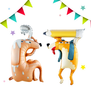 Cross-border Amazon New Pug Aluminum Film Balloon Children's Birthday Party Animal Cartoon Arrangement Activities