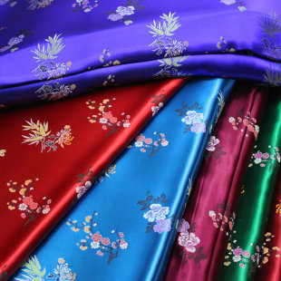 Chinese Style Cheongsam Cotton-padded Coat Mongolian Robe Shroudclothes Clothing Handmade Jacquard Silk Brocade 336 High Silk Fabric