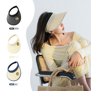 Summer new Korean style big brim UV anti-ultraviolet air top hat outdoor sunshade evening with sunscreen female sun hat