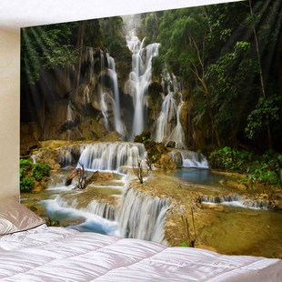 Amazon Cross-border Waterfall Hanging Cloth Background Cloth Wall Decoration Male and Female Dormitory Tapestries Living Room Room Decorative Cloth