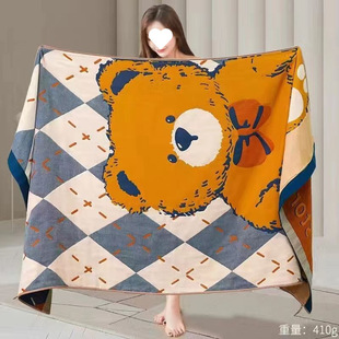 Large 80*160 Multifunctional Gauze Bath Towel Cotton Thickened Beach Sports Wrap Towel Travel Nap Cover Blanket