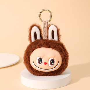 Cross-Border Popular Cute Flocked Bunny Keychain Creative Small Gift School Bag Pendant Street Stall Small Commodity Wholesale