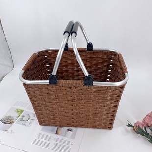 Plastic Rattan Cabinet Storage Basket Cloakroom Cabinet Storage Basket TV Cabinet Lattice Basket Finishing Basket Square