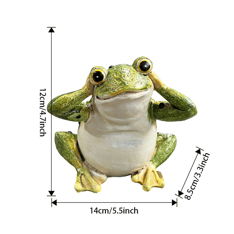 Cross-border New Frog Resin Ornaments Don't Look, Don't Tell, Decompress Frog Style Home Courtyard Decoration Crafts