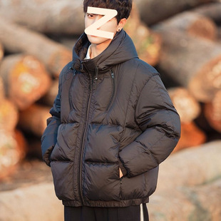 Down Jacket Men's Winter Lightweight 2024 New Teenage Fashion Brand Student Short Hooded Jacket