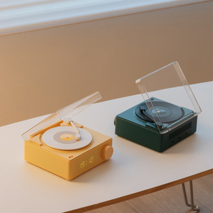 2022 new X11 alarm clock speaker multifunctional atomic vinyl bluetooth speaker mobile phone computer desktop small stereo