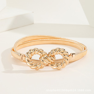 Cross-border Europe and the United States gold leaves a variety of waist chain metal belt spring stretch thin dress decorative women's belt