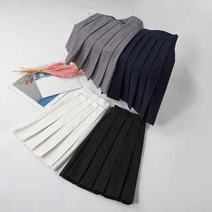 College Style JK Uniform Skirt Female Student Uniform Pleated Skirt High Waist Solid Color Japanese Style Skirt Skirt Short Skirt Class Dress