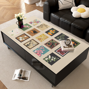 Coffee Table Tablecloth Waterproof and Oil-proof Table Mat Wash-free Anti-scalding Cartoon High-grade Household Leather Desktop Protective Mat