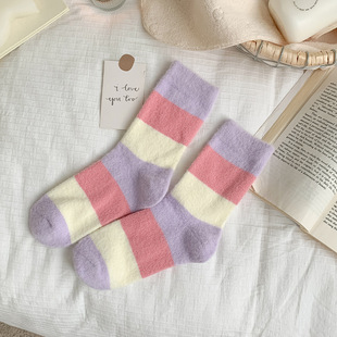Duanmu's socks women's winter fleece-lined thickened warm socks Australian velvet pink puppy sweet pile socks