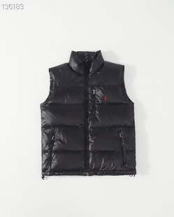 Ruff Pony Embroidery Men's Autumn and Winter Vertical Collar Light Down Vest Men's and Women's Jacket Vest