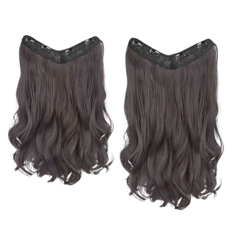 Manufacturer Wholesale Hair Extensions for Women, Long Curly Hair, Large Waves, V-Shaped One-Piece Natural Invisible Real Hair Extensions, Hair Ends