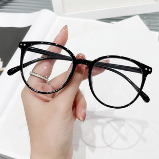 2024 New Round Frame Frame Artistic Retro Myopia Glasses Frame Anti-blue Glasses Little Red Riding Book Same Style Flat Glasses