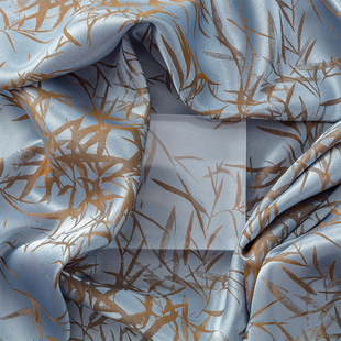 Qikang textile two-color Xiaoxiao elegant bamboo weft cationic jacquard fabric Hanfu old-age clothing fashion fabric