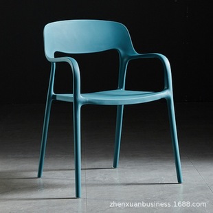 Nordic Dining Chair Simple Backrest Stool Plastic Chair Household Adult Economical Plastic Chair Thickened Arm Chair