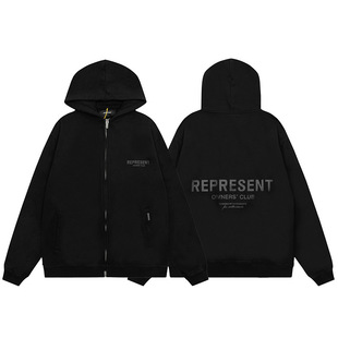 Новый стиль спот represent осень-зима новый кардиган с капюшоном свитер мужской молния пара высокий американский слоган