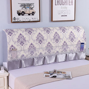 Elastic soft bag padded bedside cover padded bedside dust cover bedside back cover 1.5 meters 1.8 solid wood bed cover