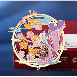 Retro Classical Cut Out Metal Bookmark Paint Creative Chinese Style Exquisite Small Gift Souvenir Ancient Style Student Book Clip