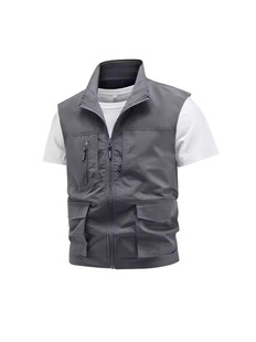 Customized Casual Patch Pocket Advertising Corporate Photography Vest Summer Advertising Volunteer Vest Overalls