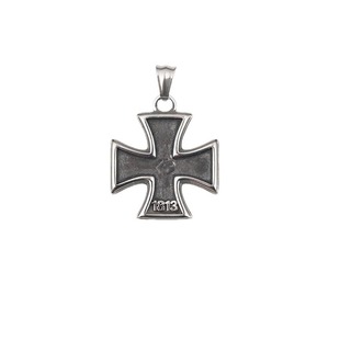 Stainless steel vintage drop black oil cross pendant simple fashion titanium steel men's and women's necklace long sweater chain