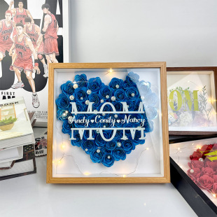 Stereo Hollow Dried Flower Photo Frame Table DIY Handmade Gift Photo Frame Dried Rose Eternal Flower Room Specimen Frame