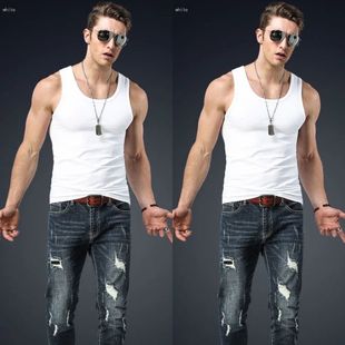 [1/2 Pack] Men's Vest Men's Pure Young and Middle-aged Breathable Sports Fitness Slim-fit Tight Hurdle Base