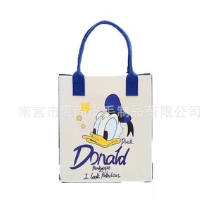 Felt Handbag Felt Bag Large Capacity Attendance Bag Tote Bag Cartoon Pattern Thick Shopping Bag Tote Bag