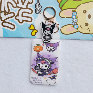 Cute Plastic Telescopic Easy Pull Buckle ID Set Student Card Subway Bus Card Set Work ID Set Backpack Small Pendant