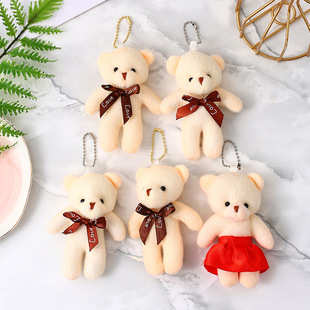 Cute bow tie teddy bear plush doll bear bag pendant doll key chain doll gift wholesale