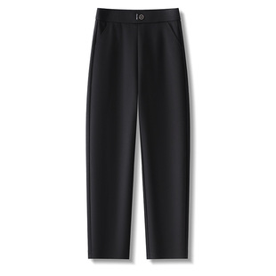 Suit Smoke Tube Pants 2025 Spring New Black High Waist Casual Slimming Small Nine-point Straight Women's Pants 2523