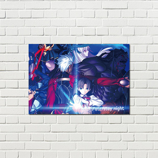 Плакат с покрытием Fate/stay Night HD, 1 комплект из 8 листов, наклейки на стену в стиле аниме для общежития Fate Night