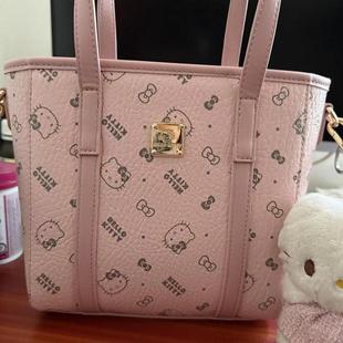 Bag Women's 2024 New Cute KT Cat Large Capacity Printed Shoulder Tote Bag Commuter Hand Vegetable Basket Bag