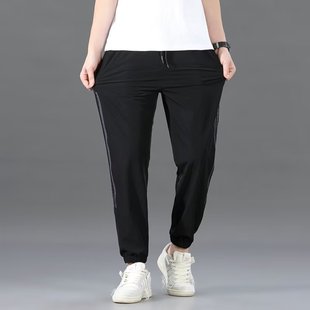 Summer New Casual Pants Men's Thin Breathable Casual Leg Stretch plus size Loose Quick-drying Teenagers Sports Pants