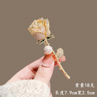 Rose Brooch Korean Style Elegant Pearl Accessories Exquisite High Sense Corsage Elegant Coat Suit Clothes Decoration