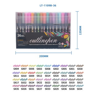 Cross-border double-line contour pen student painting graffiti 48 color DIY hand account Christmas holiday decoration flash fluorescent pen