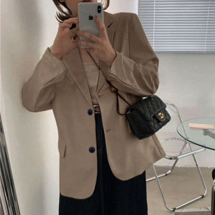 2023 Spring and Autumn Small Suit Jacket Women's Korean Style British Style Internet Celebrity Design Suit Women's Elegant Top