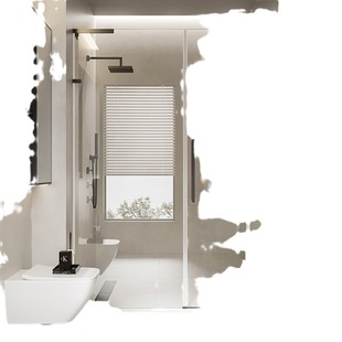 Customized borderless shower room in-line sunken partition glass door dry and wet separation simple integral toilet