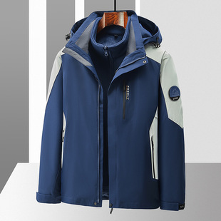 2023 New Autumn and Winter Classic outdoor jacket men's three-in-one two-piece couple outdoor jacket
