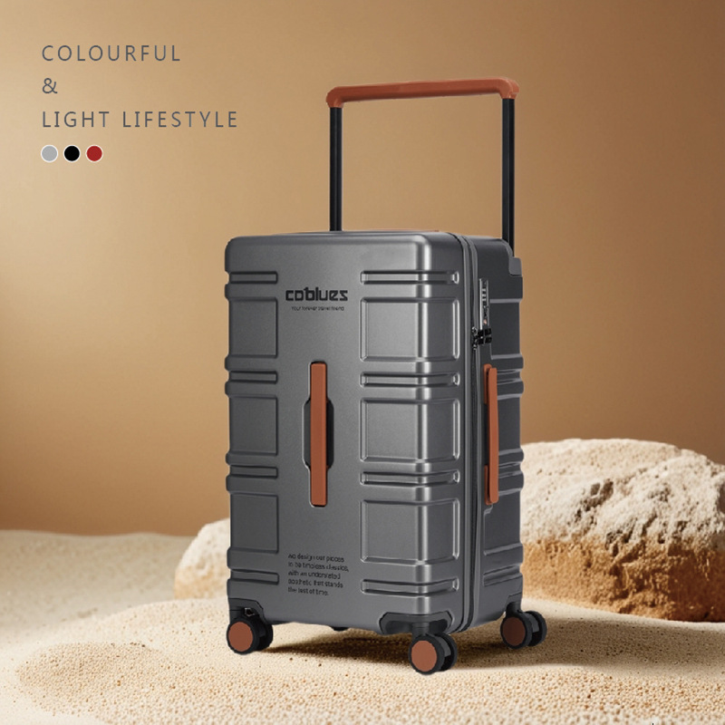 British Industrial Style Large-Capacity Wide-Trolley Suitcase Ultra-Light Aviation Checked Box Men's and Women's Password Luggage Bag