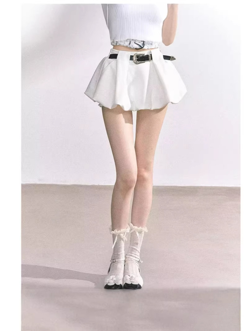 American Retro Tutu Skirt with Belt for Women, New Spring and Summer Style, Sweet and Cool, Chic and Versatile, Hot Girl Style Casual Skirt