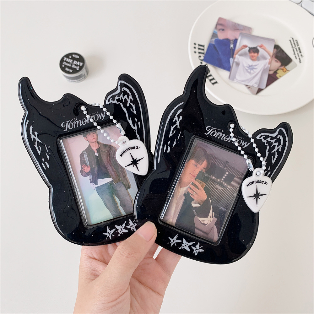 Hisocute Sweet Cool Punk Style 3inch Small Card Holders Made of Pvc Material, Universal Portable Protective Case for Polaroids