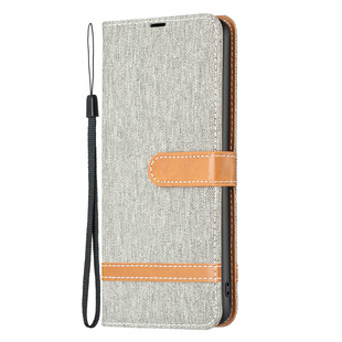 Color matching denim leather case for Samsung S24Ultra contrast color flip wallet S23FE mobile phone protective case