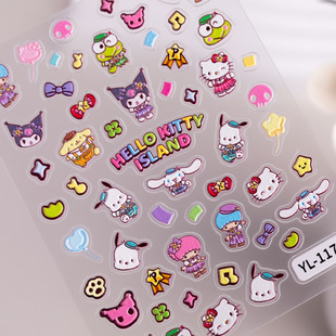 Симпатичная наклейка для ногтей Sanrio 5D рельефная трехмерная собака Pacca Koroby ногтей наклейка украшения YL модель