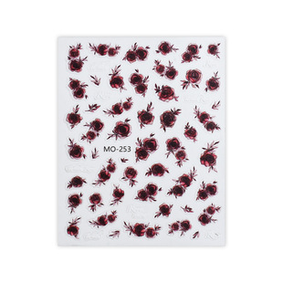 Internet Celebrant New White Semi-transparent Rose Nail Art Sticker Jewelry Gothic Black Red Rose Nail Sticker